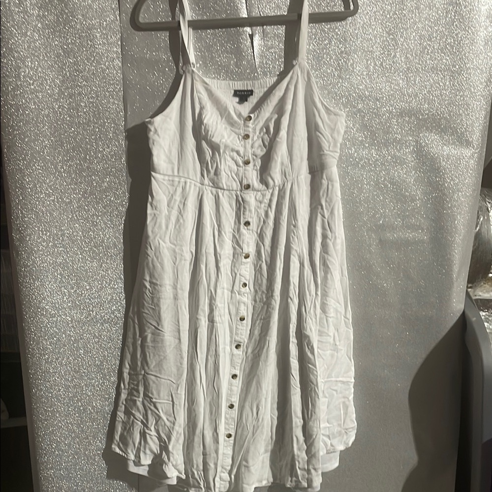 White Button-Down Sundress Torrid - image 1